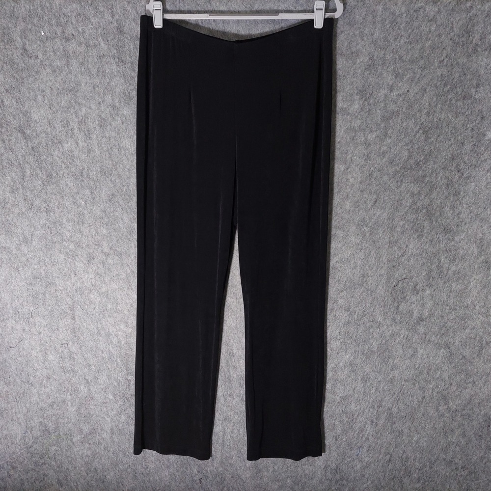 Chicos Travelers Pants 2P LP Black Minimalist Elastic Waist Slinky LiquidKnit